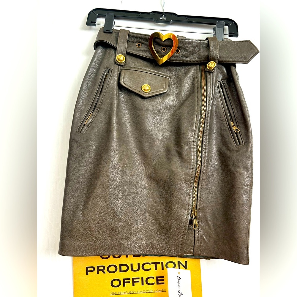 1990’s collection Moschino leather mini skirt